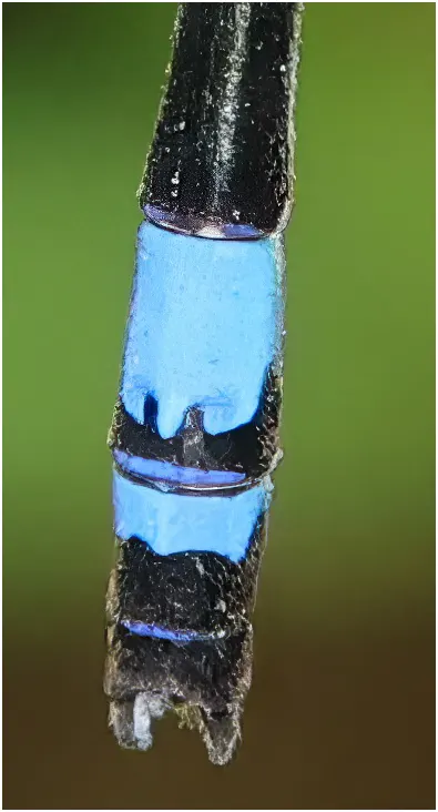 Pseudagrion hemicolon mâle, appendices anaux, Ghana, Kakum National Park, 14/01/2026